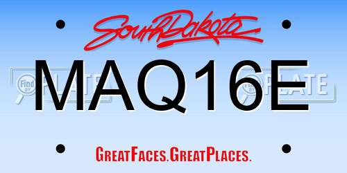 MAQ16E South Dakota License Plate