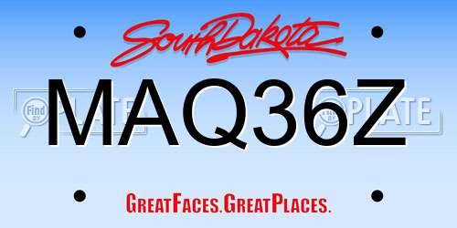 MAQ36Z South Dakota License Plate