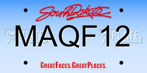 MAQF12 South Dakota License Plate