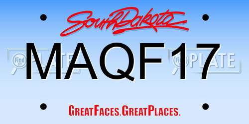 MAQF17 South Dakota License Plate