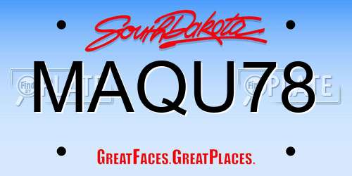 MAQU78 South Dakota License Plate