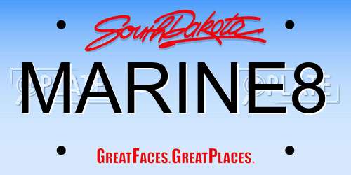 MARINE8 South Dakota License Plate
