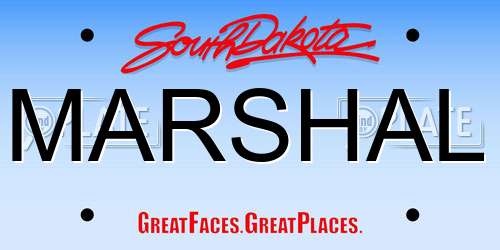 MARSHAL South Dakota License Plate