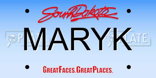 MARYK South Dakota License Plate