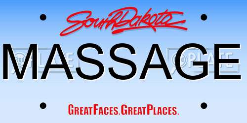 MASSAGE South Dakota License Plate