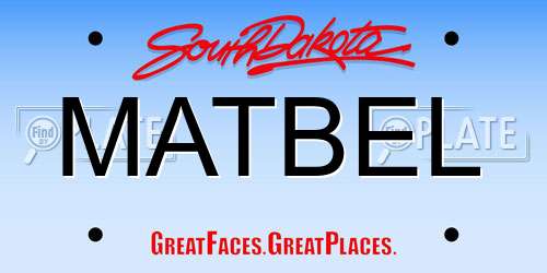MATBEL South Dakota License Plate