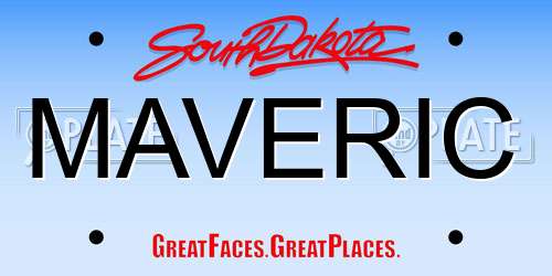 MAVERIC South Dakota License Plate