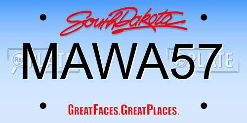 MAWA57 South Dakota License Plate