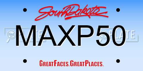 MAXP50 South Dakota License Plate