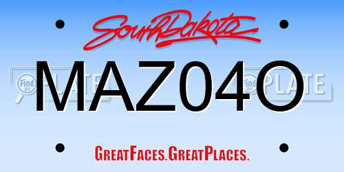 MAZ04O South Dakota License Plate