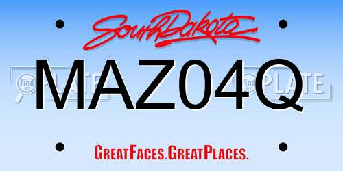 MAZ04Q South Dakota License Plate