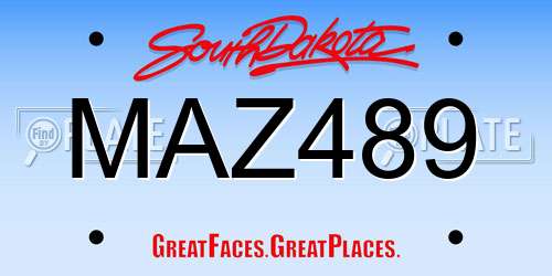 MAZ489 South Dakota License Plate