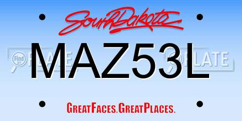 MAZ53L South Dakota License Plate