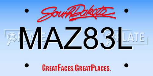 MAZ83L South Dakota License Plate