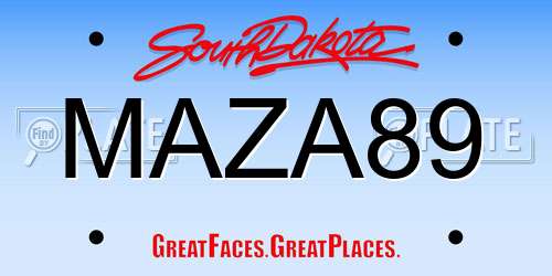 MAZA89 South Dakota License Plate