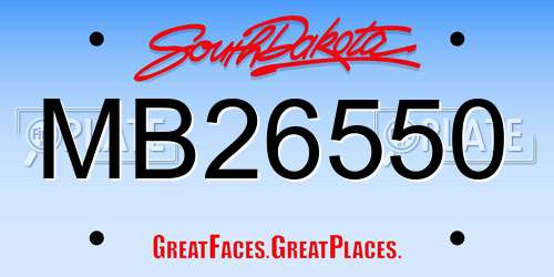 MB26550 South Dakota License Plate