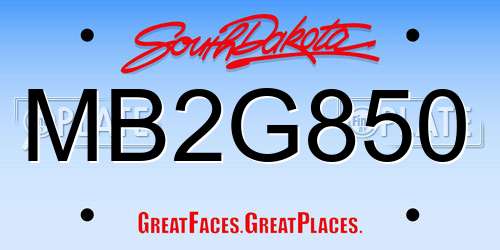 MB2G850 South Dakota License Plate