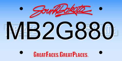 MB2G880 South Dakota License Plate