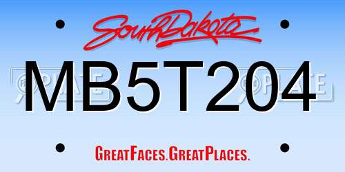 MB5T204 South Dakota License Plate