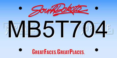 MB5T704 South Dakota License Plate