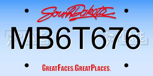 MB6T676 South Dakota License Plate