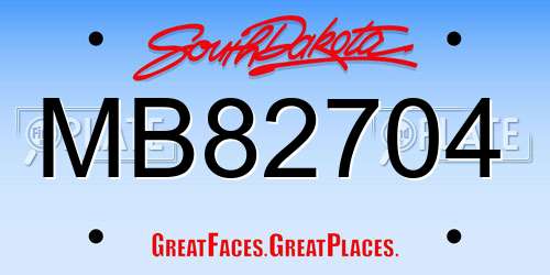 MB82704 South Dakota License Plate