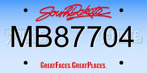 MB87704 South Dakota License Plate