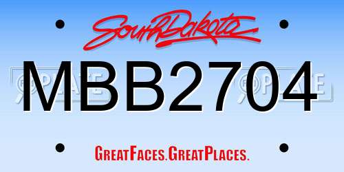 MBB2704 South Dakota License Plate