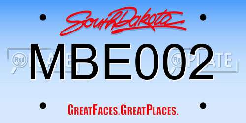 MBE002 South Dakota License Plate