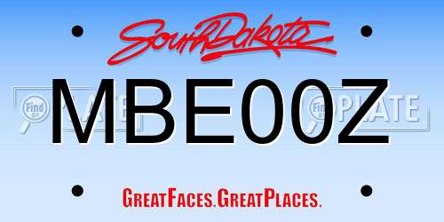 MBE00Z South Dakota License Plate