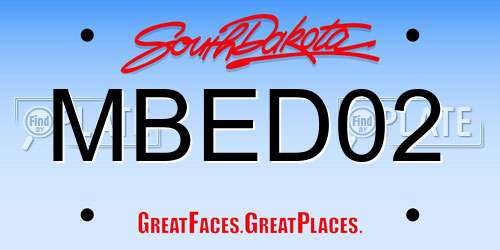MBED02 South Dakota License Plate