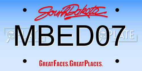 MBED07 South Dakota License Plate