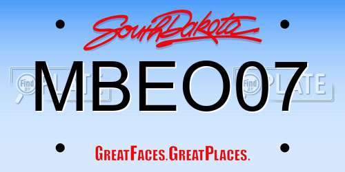 MBEO07 South Dakota License Plate