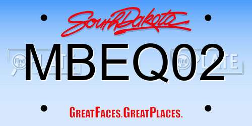 MBEQ02 South Dakota License Plate