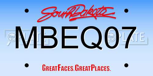 MBEQ07 South Dakota License Plate