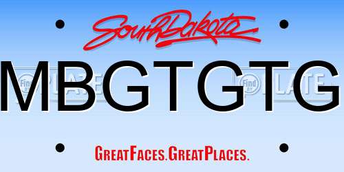 MBGTGTG South Dakota License Plate