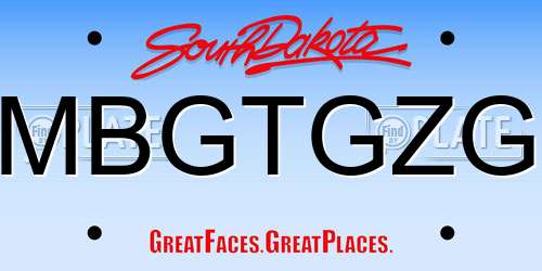 MBGTGZG South Dakota License Plate