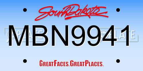 MBN9941 South Dakota License Plate