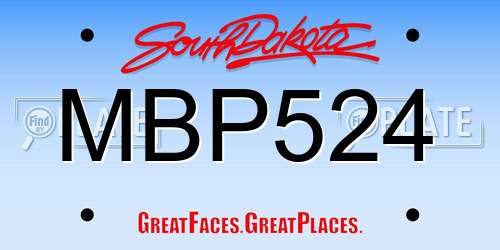 MBP524 South Dakota License Plate