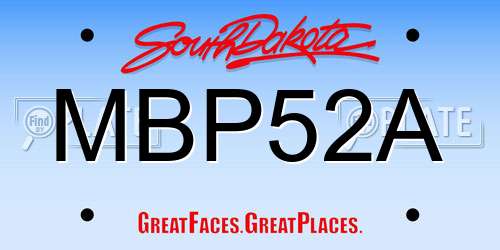 MBP52A South Dakota License Plate