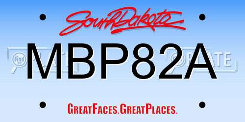 MBP82A South Dakota License Plate