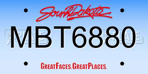 MBT6880 South Dakota License Plate