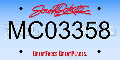 MC03358 South Dakota License Plate