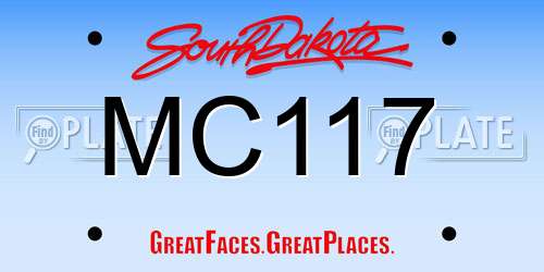MC117 South Dakota License Plate