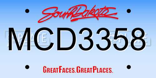 MCD3358 South Dakota License Plate