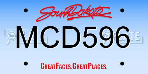 MCD596 South Dakota License Plate