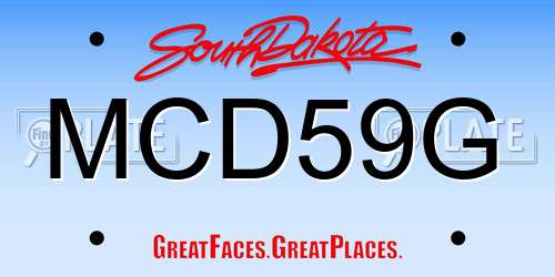 MCD59G South Dakota License Plate