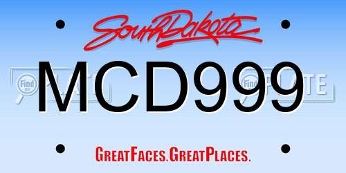 MCD999 South Dakota License Plate