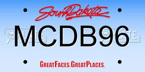 MCDB96 South Dakota License Plate