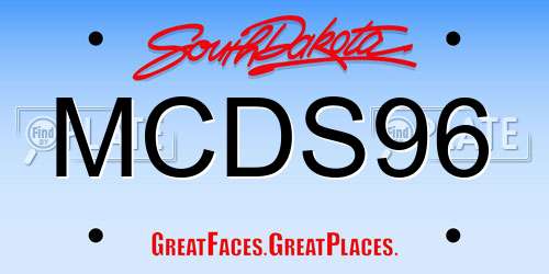 MCDS96 South Dakota License Plate